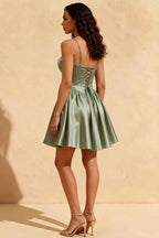 Felicia Beaded Green Mini Dress | Ideal for Homecoming