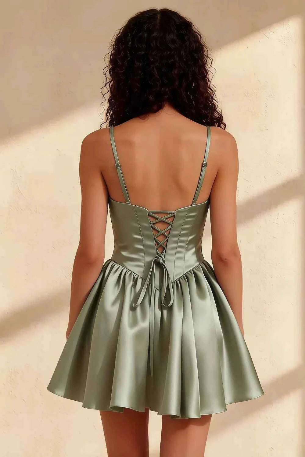 Felicia Beaded Green Mini Dress | Ideal for Homecoming
