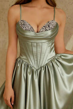 Felicia Beaded Green Mini Dress | Ideal for Homecoming