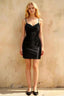 Florence Black Beaded Bodycon Mini Dress | Elegant Party Wear