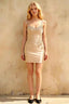 Florence Champagne Bodycon Mini Dress | Beaded Corset Skirt