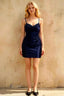Florence Navy Blue Mini Dress Bodycon | Beaded Satin Party Dress