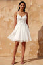 Francesca White V Neck Mini Dress | Sparkly Homecoming & Party