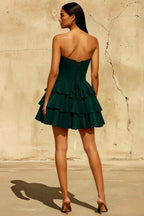 Frankie Emerald Green Sweetheart Mini Dress | A-Line Party Wear