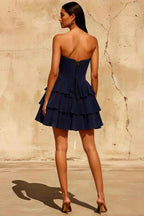 Frankie Navy Blue Sweetheart Lace Corset Mini Dress