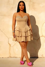 Frankie Princess Polly Sweetheart Neckline Marilyn Mini Dress Champagne