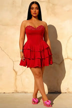 Frankie Red Strapless Sweetheart Mini Dress