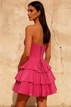 Frankie Rosette Tiered Mini Sweetheart Corset Dress