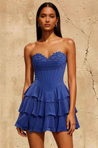 Frankie Royal Blue Stevie Sweetheart Mini Dress