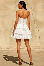Frankie White corset Sweetheart Lace Mini Dress