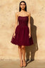 Frieda Burgundy Strapless Mini Dress | Sparkly Tulle Party Look