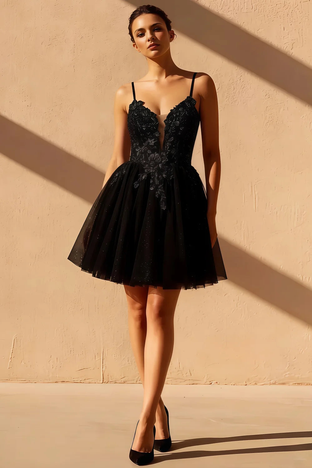 Gabriela Black Tulle Mini Dress | Chic Party & Homecoming Gown