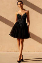 Gabriela Black Tulle Mini Dress | Chic Party & Homecoming Gown