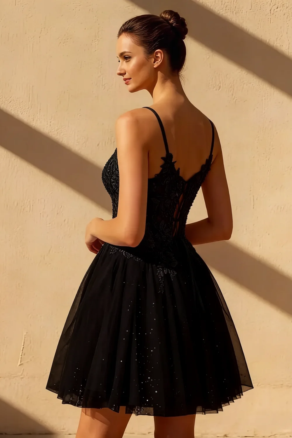 Gabriela Black Tulle Mini Dress | Chic Party & Homecoming Gown