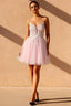 Gabriela Pink Tulle Mini Dress | Sparkly Floral Homecoming