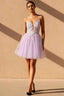 Gabriela Purple Tulle Mini Dress | Sparkly Lilac Hoco Dress