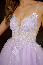 Gabriela Purple Tulle Mini Dress | Sparkly Lilac Hoco Dress