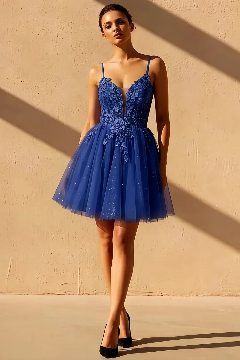 Gabriela Royal Blue Tulle Dress Mini for Party & Prom Main image
