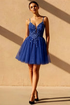 Gabriela Royal Blue Tulle Dress Mini for Party & Prom