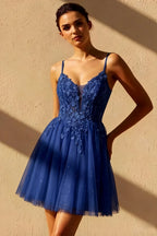 Gabriela Royal Blue Tulle Dress Mini for Party & Prom