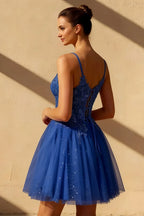 Gabriela Royal Blue Tulle Dress Mini for Party & Prom