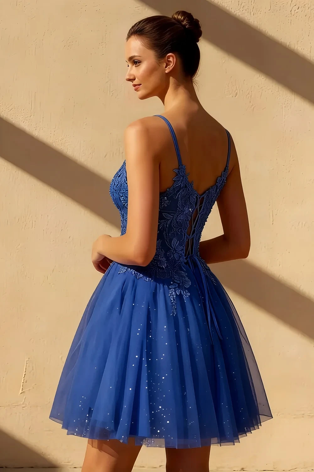 Gabriela Royal Blue Tulle Dress Mini for Party & Prom