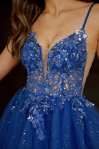 Gabriela Royal Blue Tulle Dress Mini for Party & Prom