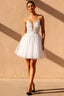 Gabriela White Tulle Mini Dress | Floral Lace Party Gown