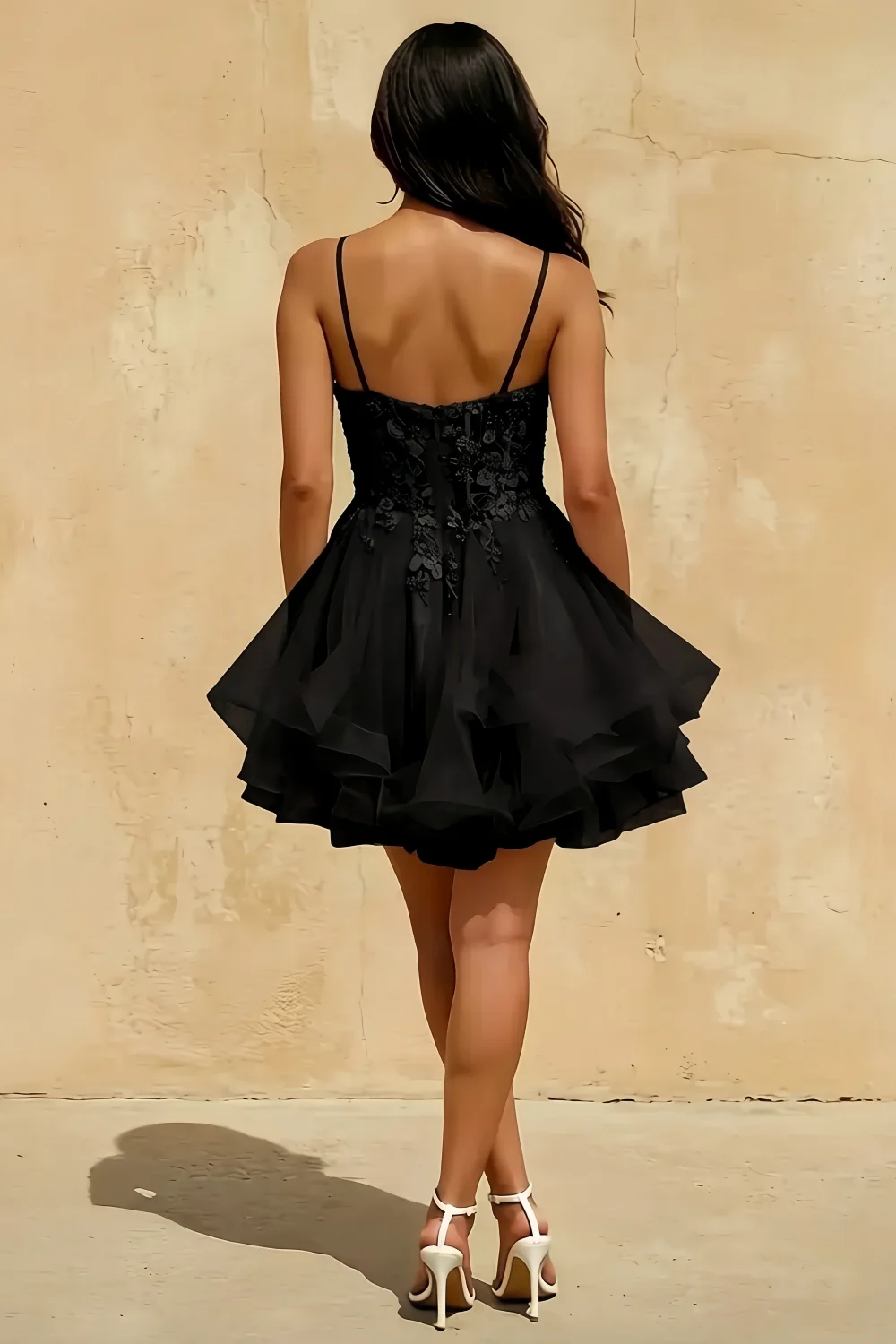 Gail Black Rhinestone Mini Dress | Chic Evening Wear