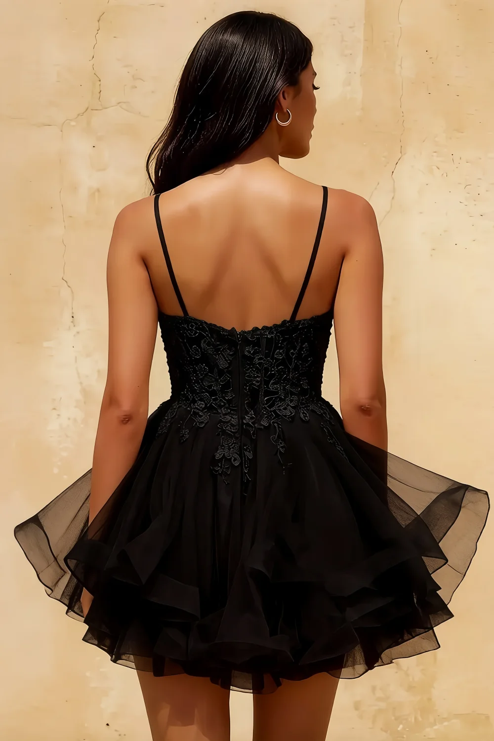Gail Black Rhinestone Mini Dress | Chic Evening Wear