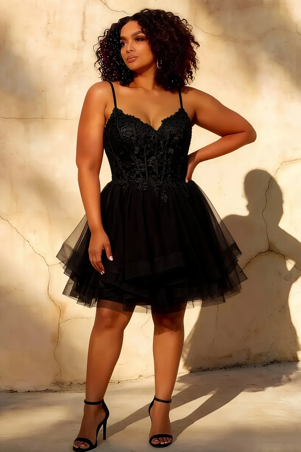 Gail Black Rhinestone Mini Dress | Chic Evening Wear