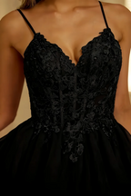Gail Black Rhinestone Mini Dress | Chic Evening Wear