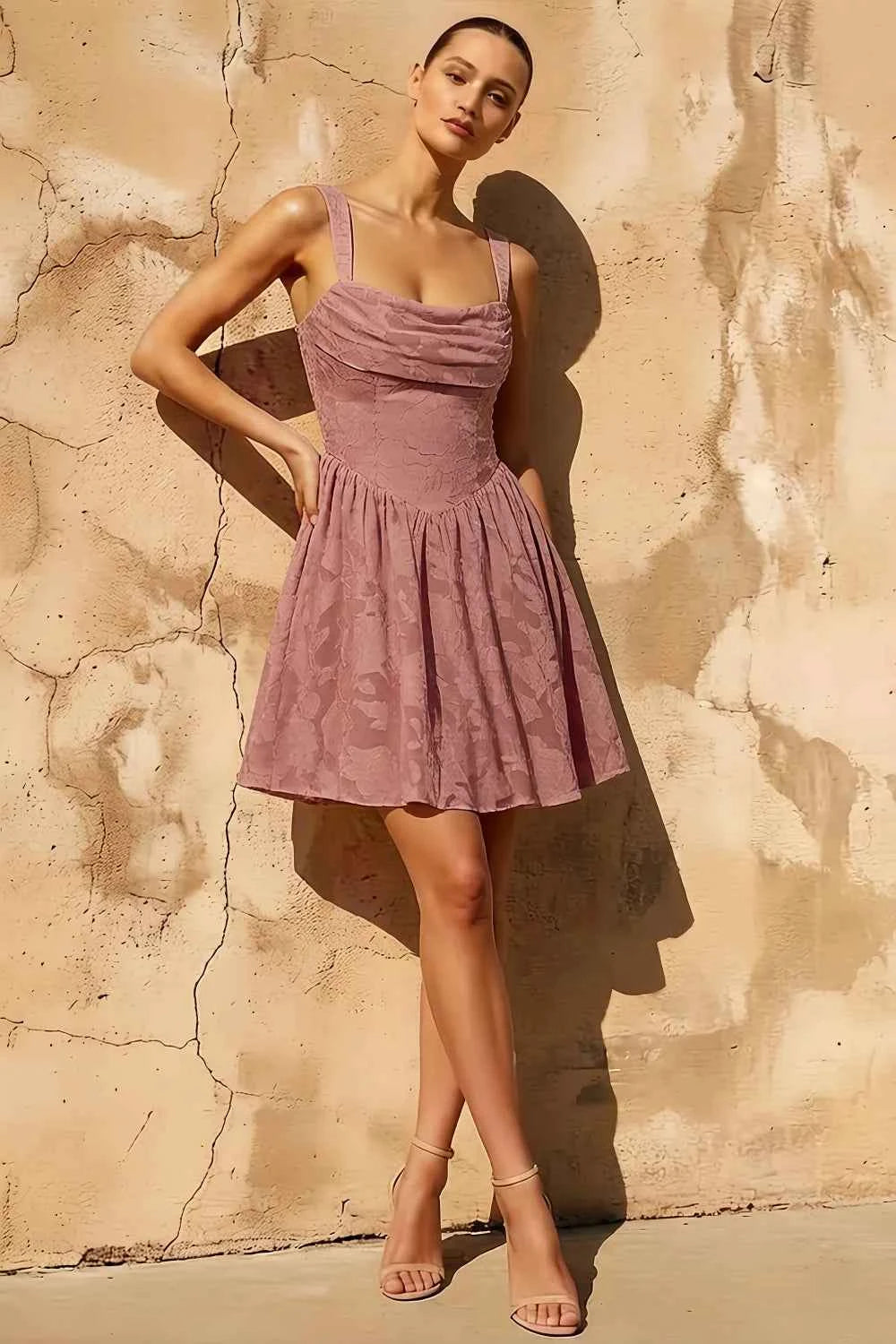 Gareth Embellished Floral-appliqué Lace-up Mini Dress In Pink Main image