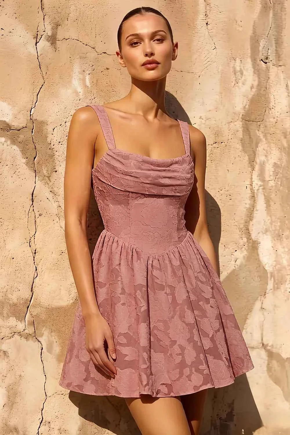 Gareth Embellished Floral-appliqué Lace-up Mini Dress In Pink