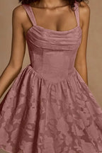Gareth Embellished Floral-appliqué Lace-up Mini Dress In Pink