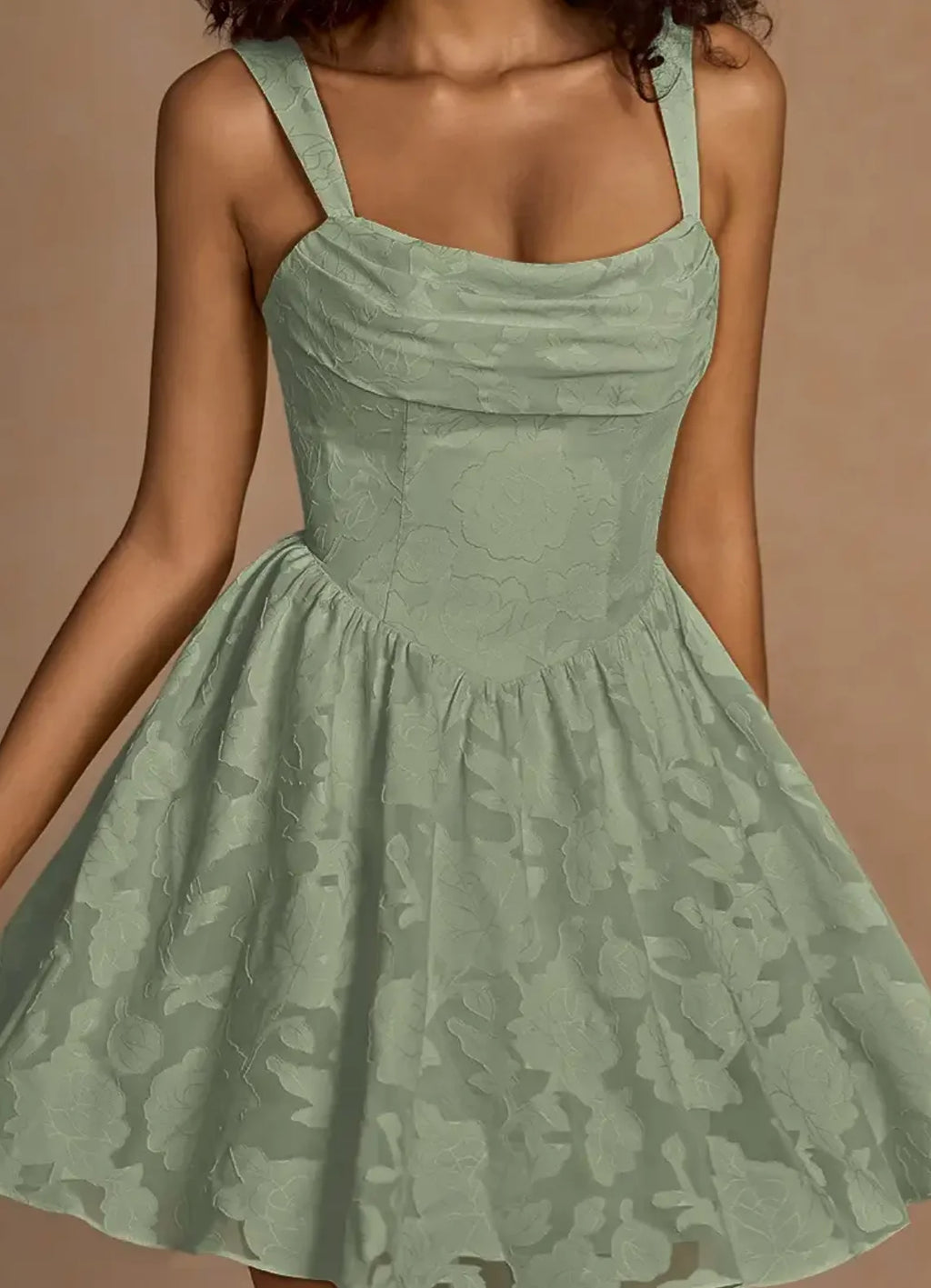 Gareth Lace Up Mini Dress in Pistachio