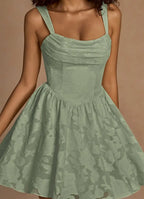 Gareth Lace Up Mini Dress in Pistachio