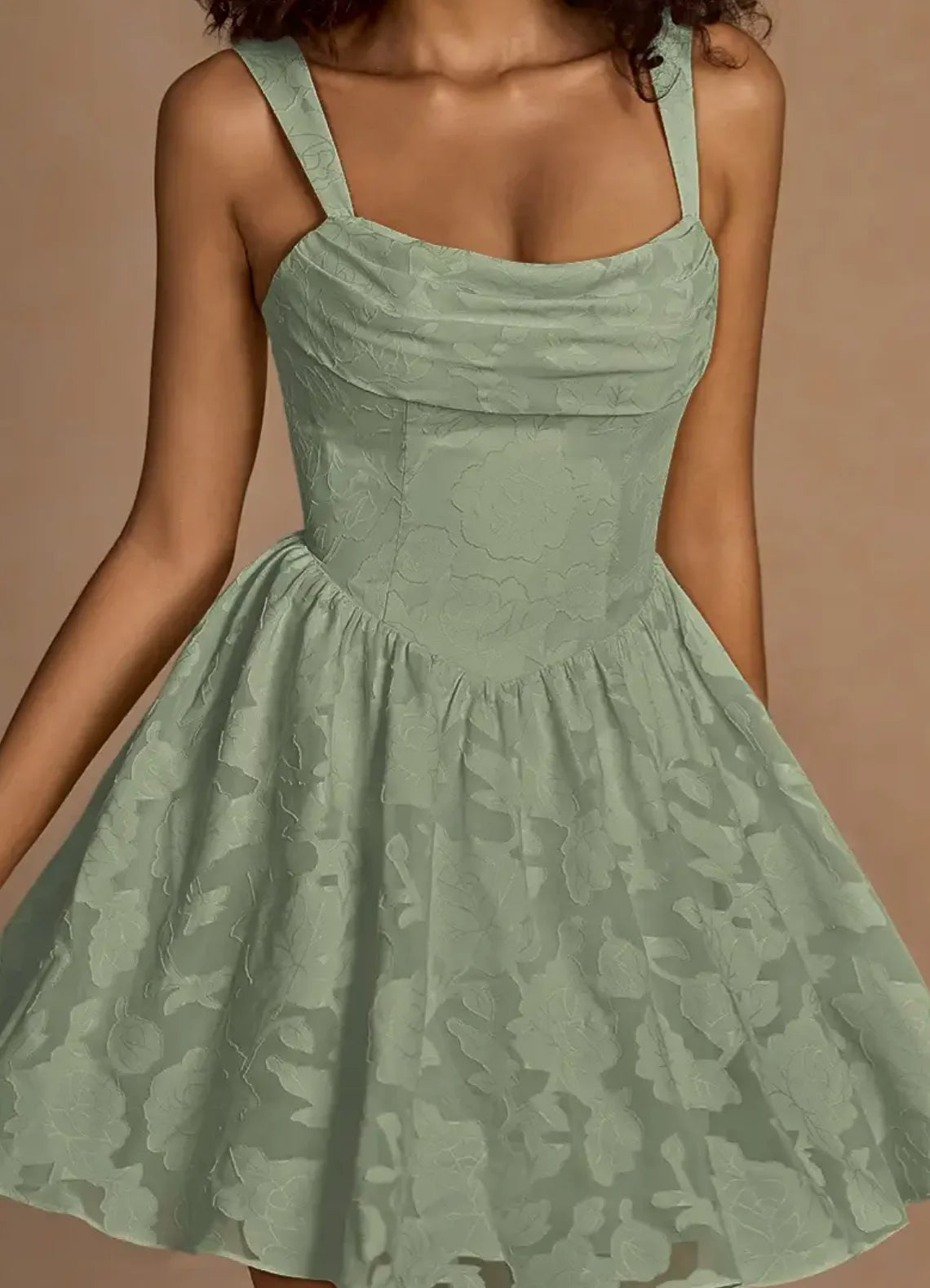 Gareth Lace Up Mini Dress in Pistachio
