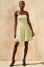 Gemma Dusty Green Glitter Mini Lace-Up Dress