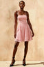 Gemma Pink Glitter Mini Dress | Sequin Lace-Up Homecoming Dress