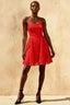 Gemma Red Glitter Mini Dress | Sparkly Lace A-Line Party Gown