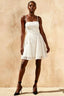 White Glitter Mini Dress | Sequin Lace Gemma Party Dress