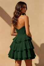 Genevieve Emerald Green Ruffle Mini Dress