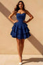 Genevieve Royal Blue Ruffle Tiered Mini Dress
