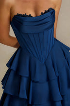 Genevieve Royal Blue Ruffle Tiered Mini Dress
