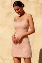 Georgia Pearl Pink Spaghetti Strap Mini Dress