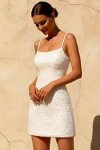Georgia White Spaghetti Strap Mini Dress