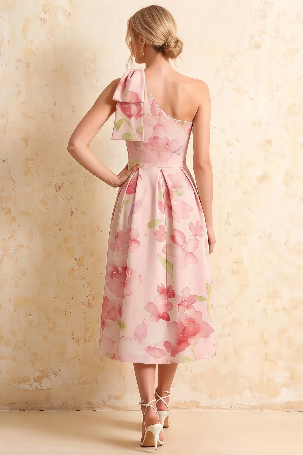 Giselle Light Pink New Look Petite Floral Asymmetric Midi Dress
