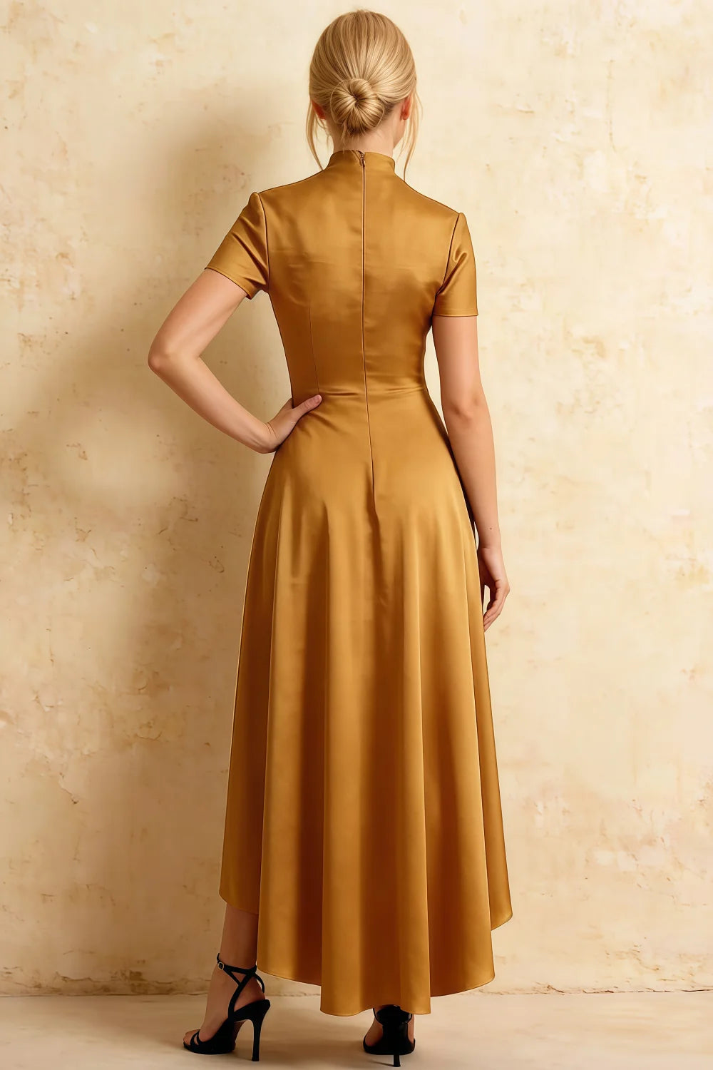 Gloria Butterscotch Midi Modest Dresses | Chic High Low