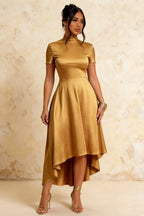 Gloria Butterscotch Midi Modest Dresses | Chic High Low